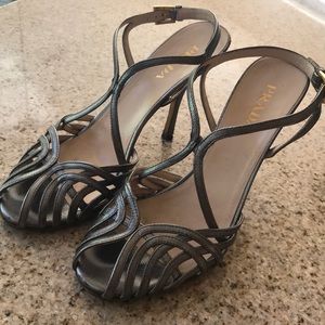 PRADA Metallic Strappy Heels
